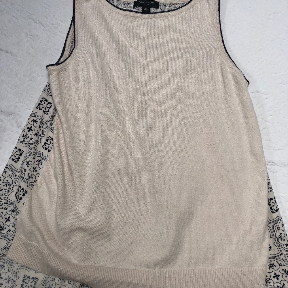 Ann Taylor knit/cotton sleeveless top SP petite